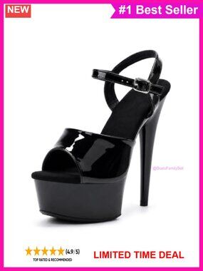 Women's Platform Sandal Heels Ankle Strap 6 in Pole Dance Exotic Dancer